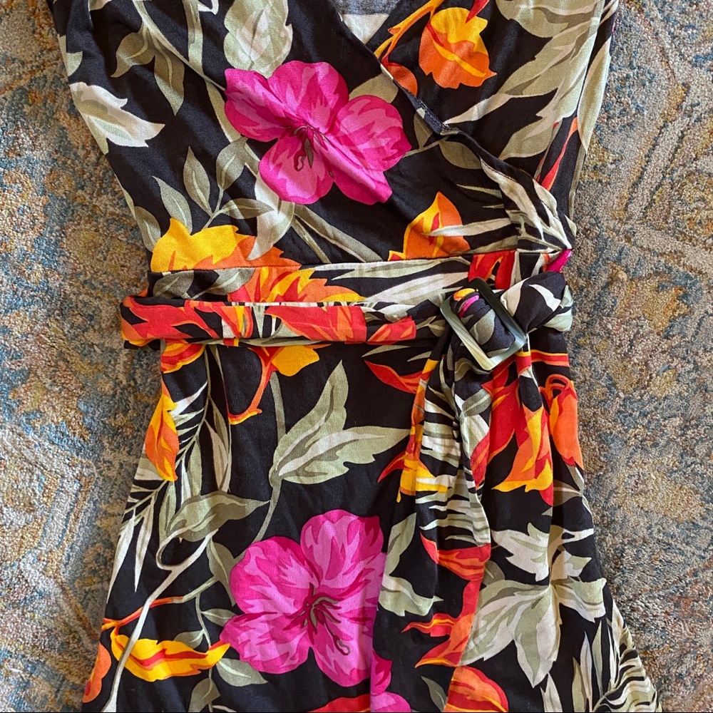 Banana Republic Silk Cotton Tropical Wrap Dress - Picture 3 of 5